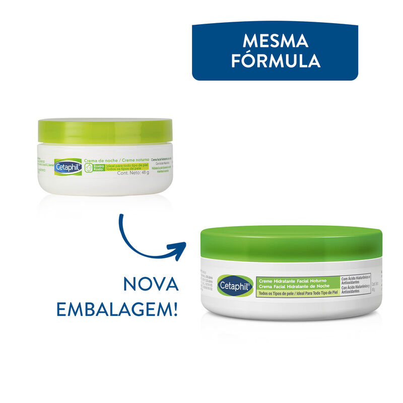 Creme Hidratante Facial Noturno com Ácido Hialurônico e Antioxidantes